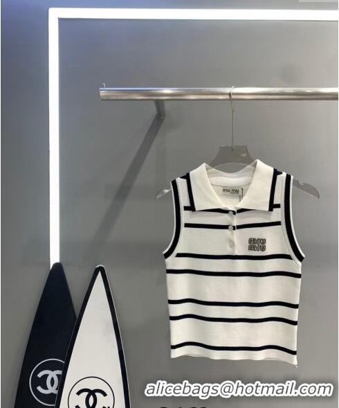 Unique Style Miu Miu Vest with Stripes 0729 White/Black 2024