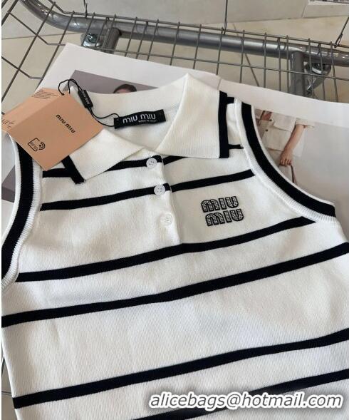 Unique Style Miu Miu Vest with Stripes 0729 White/Black 2024