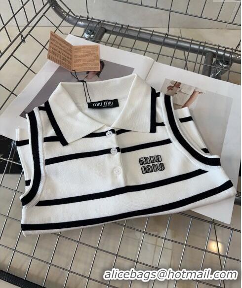 Unique Style Miu Miu Vest with Stripes 0729 White/Black 2024