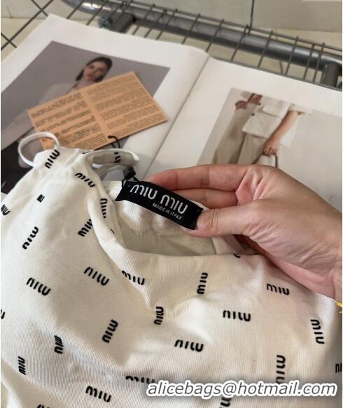 Good Quality Miu Miu Logo Allover Vest 0820 White 2024