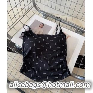 Reasonable Price Miu Miu Logo Allover Vest 0820 Black 2024