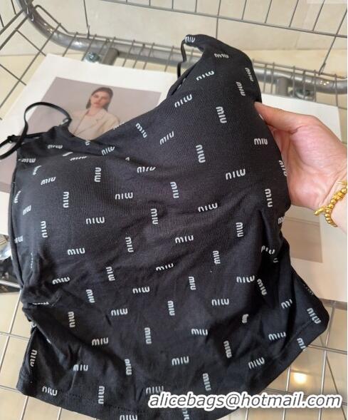 Reasonable Price Miu Miu Logo Allover Vest 0820 Black 2024