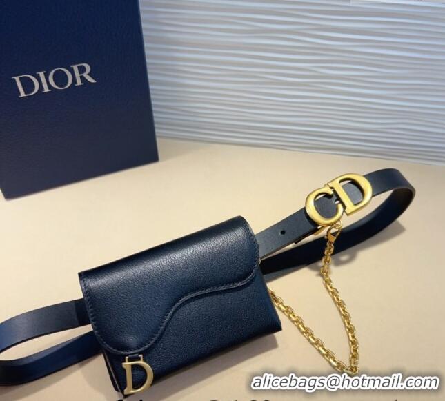 New Arrivals Dior Calfskin Saddle Pouch belt 2cm 0820 Black 2024