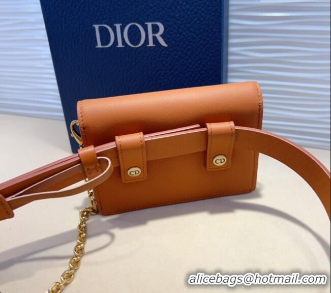 Buy Classic Dior Calfskin Saddle Pouch belt 2cm 0820 Brown 2024