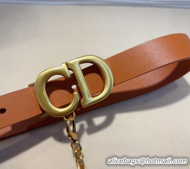 Buy Classic Dior Calfskin Saddle Pouch belt 2cm 0820 Brown 2024