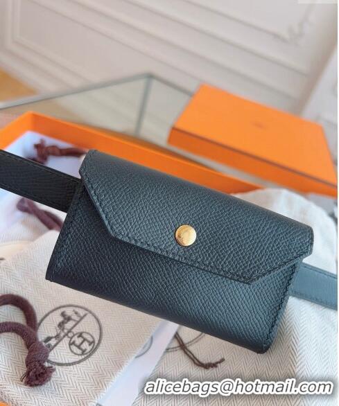 Hot Style Wholesale Hermes Kelly Pocket 18 Pouch belt 0820 Black 2024