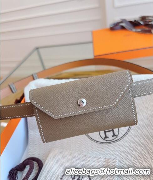 Sophisticated Hermes Bicolor Kelly Pocket 18 Pouch belt H0069 Grey 2024