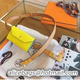 Buy Discount Hermes Bicolor Kelly Pocket 18 Pouch belt H0069 Yellow 2024