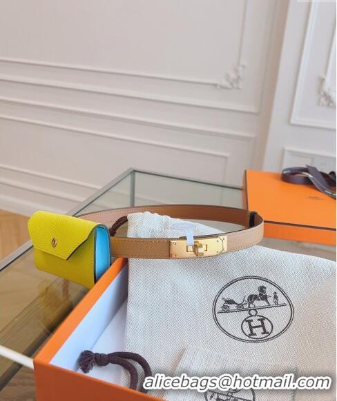 Buy Discount Hermes Bicolor Kelly Pocket 18 Pouch belt H0069 Yellow 2024