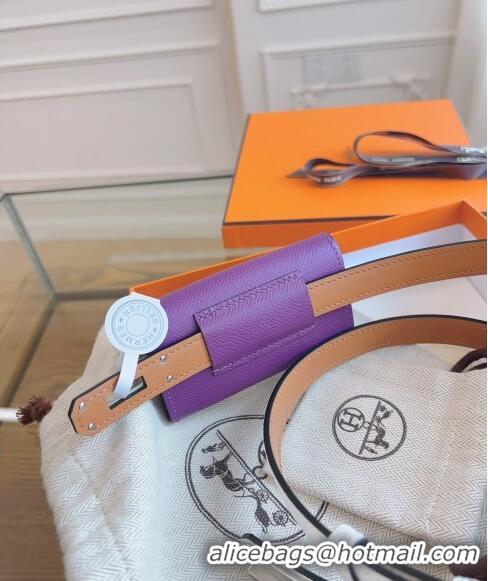 New Release Creation Hermes Bicolor Kelly Pocket 18 Pouch Belt H0069 Purple 2024