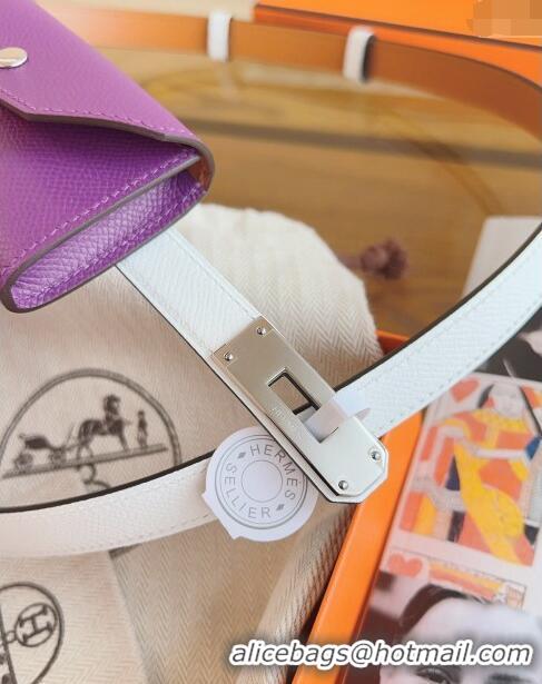 New Release Creation Hermes Bicolor Kelly Pocket 18 Pouch Belt H0069 Purple 2024