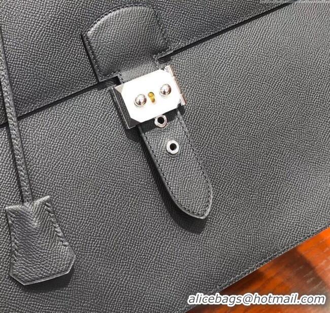 Buy Classic Hermes Sac a Depeches 38 Briefcase in Epsom Leather H2101 Black 2024 (Full Handmade)