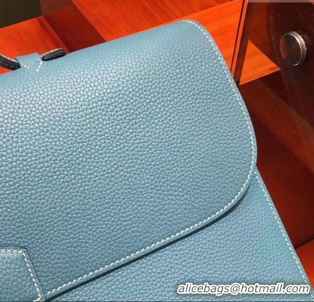 Top Quality Hermes Sac a Depeches 38 Briefcase in Togo Leather H2101 Blue 2024 (Full Handmade)