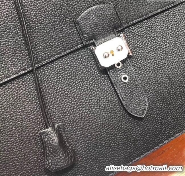 Luxury Classic Hermes Sac a Depeches 38 Briefcase in Togo Leather H2101 Black 2024 (Full Handmade)