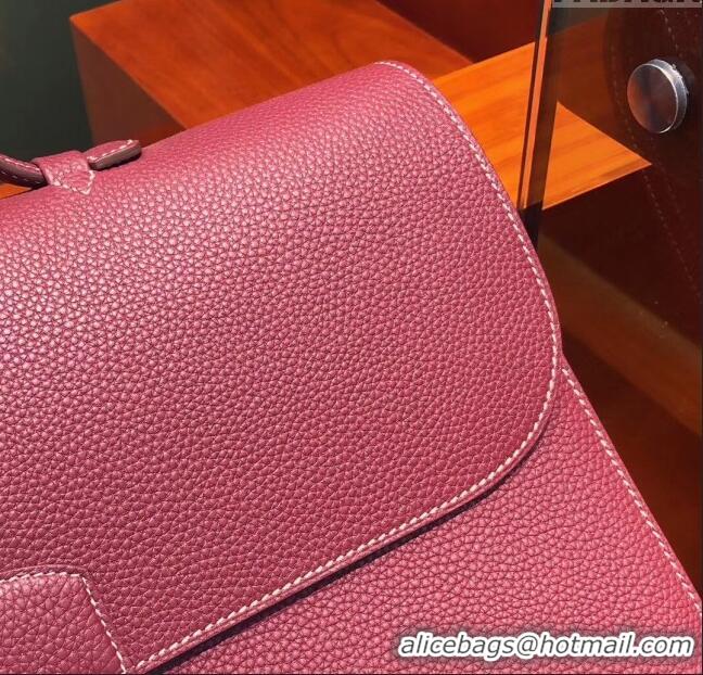 Best Price Hermes Sac a Depeches 38 Briefcase in Togo Leather H2101 Burgundy 2024 (Full Handmade)