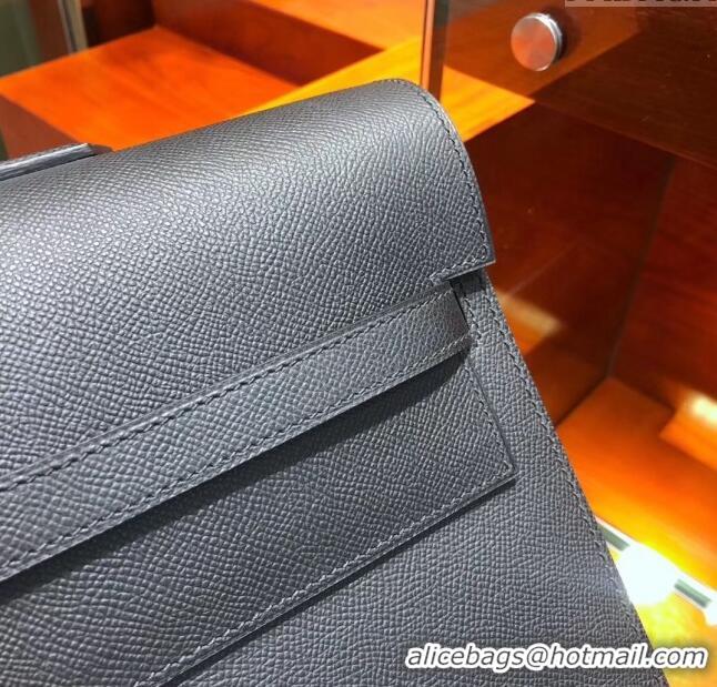 New Release Creation Hermes Kelly 38 Briefcase in Epsom Leather H2101 Black 2024 (Full Handmade)