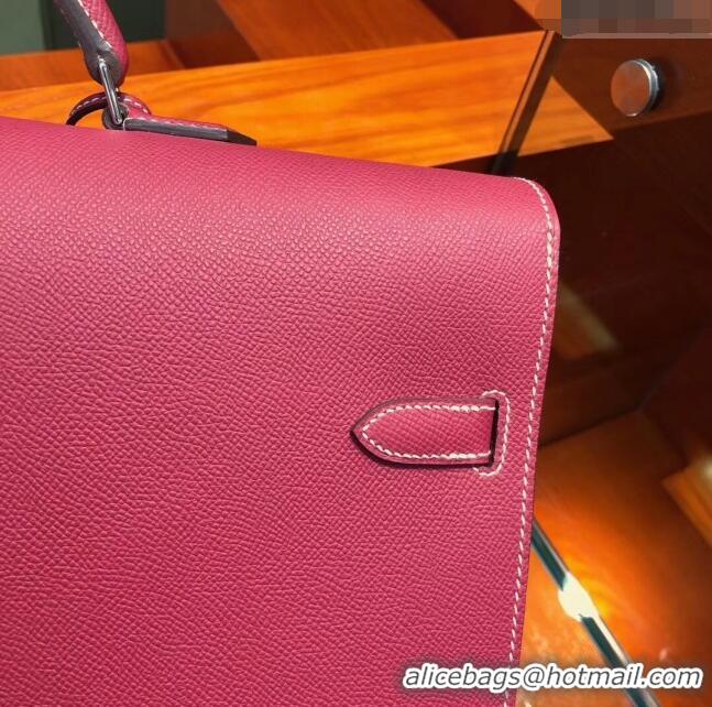 Market Sells Hermes Kelly 38 Briefcase in Epsom Leather H2101 Burgundy 2024 (Full Handmade)