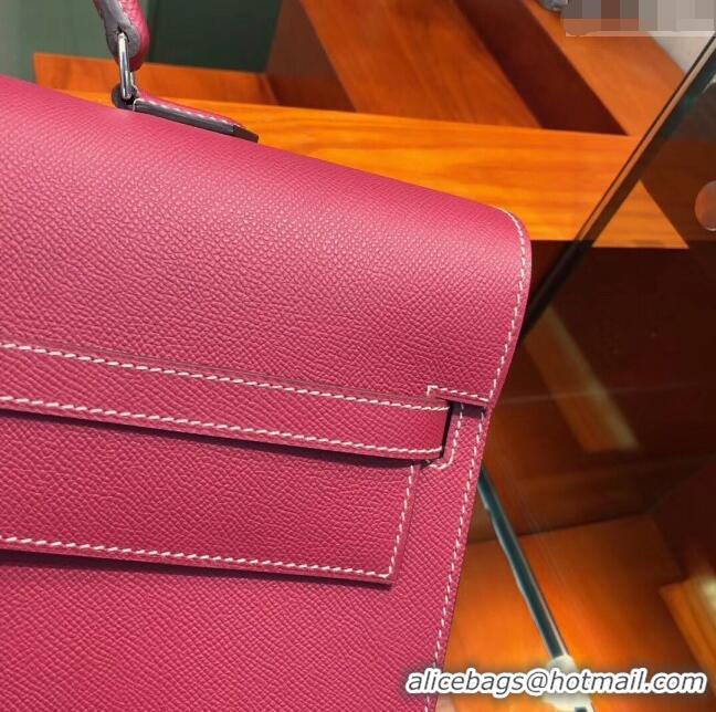 Market Sells Hermes Kelly 38 Briefcase in Epsom Leather H2101 Burgundy 2024 (Full Handmade)