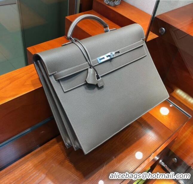 Buy Classic Hermes Kelly 38 Briefcase in Togo Leather H2101 Etoupe 2024 (Full Handmade)