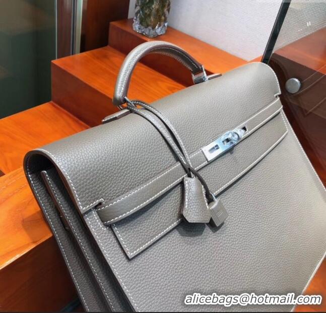 Buy Classic Hermes Kelly 38 Briefcase in Togo Leather H2101 Etoupe 2024 (Full Handmade)