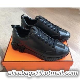 Best Price Hermes Jump sneakers in calfskin All Black 724006