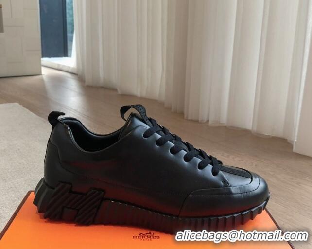 Best Price Hermes Jump sneakers in calfskin All Black 724006