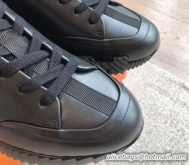 Best Price Hermes Jump sneakers in calfskin All Black 724006