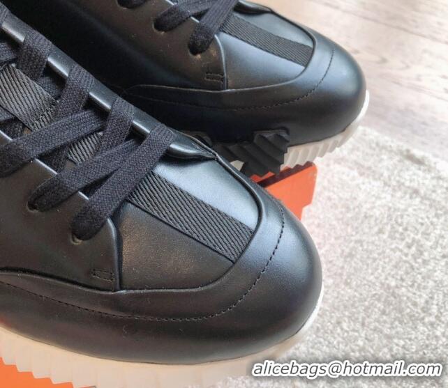 Grade Quality Hermes Jump sneakers in calfskin Black 724007