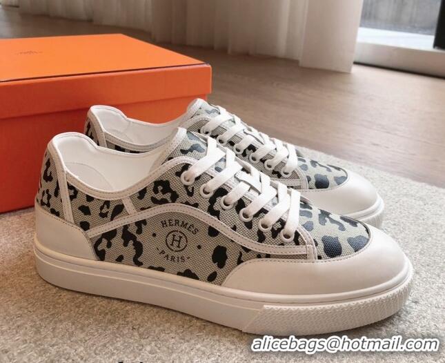 Good Looking Hermes Get Low-top Sneakers in Printed Leopard Canvas White 815001