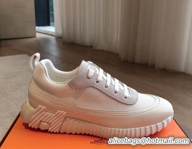 Lowest Cost Hermes Bouncing Sneakers in Contrasting Leather and Mesh White 815005