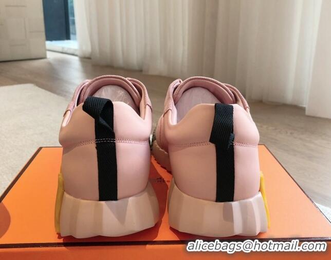 Most Popular Hermes Bouncing Sneakers in Suede and Calfskin Light Pink 815009