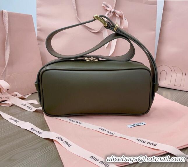 Cheap Design Miu Miu Calf Leather Shoulder Bag 5BC158 Green 2024