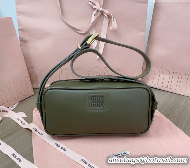 Cheap Design Miu Miu Calf Leather Shoulder Bag 5BC158 Green 2024