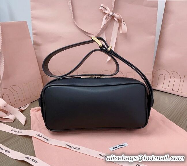 Famous Brand Miu Miu Calf Leather Shoulder Bag 5BC158 Black 2024