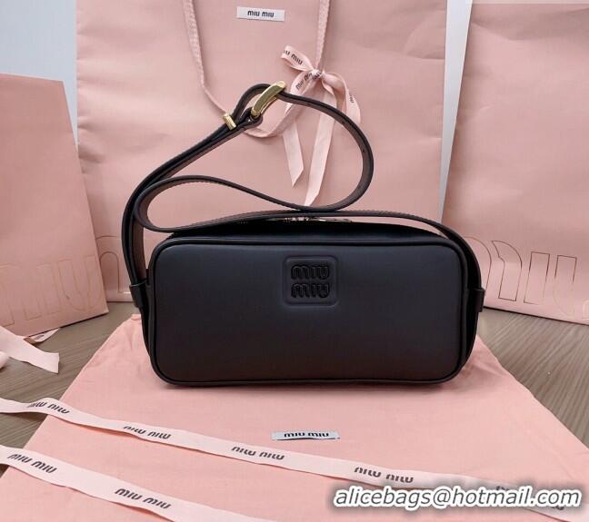 Famous Brand Miu Miu Calf Leather Shoulder Bag 5BC158 Black 2024