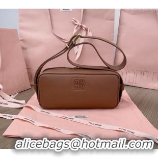 Promotional Miu Miu Calf Leather Shoulder Bag 5BC158 Brown 2024