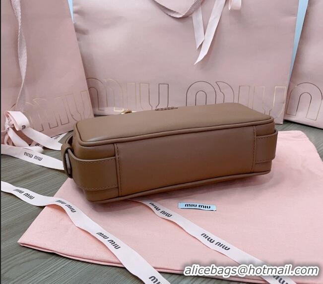 Promotional Miu Miu Calf Leather Shoulder Bag 5BC158 Brown 2024