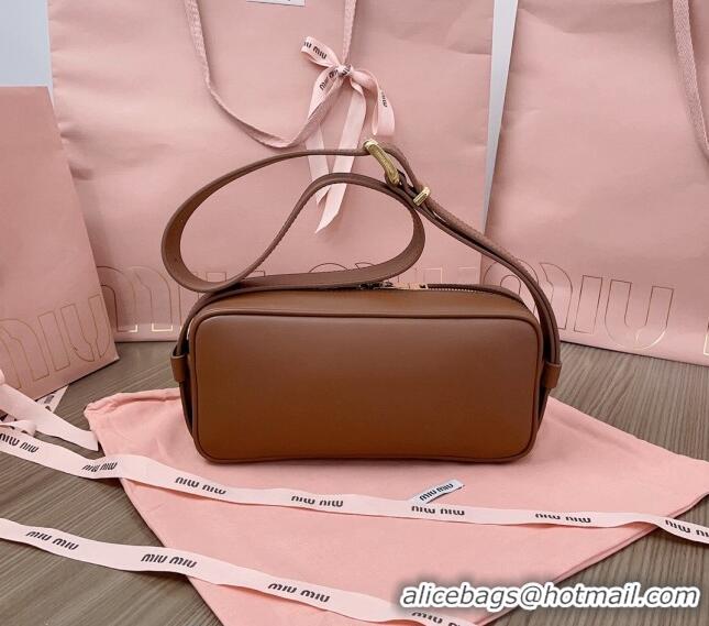 Promotional Miu Miu Calf Leather Shoulder Bag 5BC158 Brown 2024