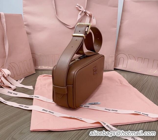 Promotional Miu Miu Calf Leather Shoulder Bag 5BC158 Brown 2024