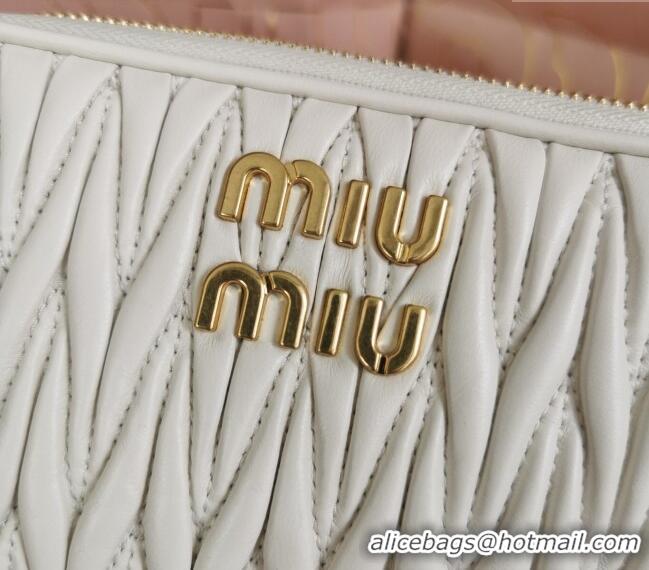 Top Grade Miu Miu Matelassé nappa leather mini-bag 5BP045 White 2024