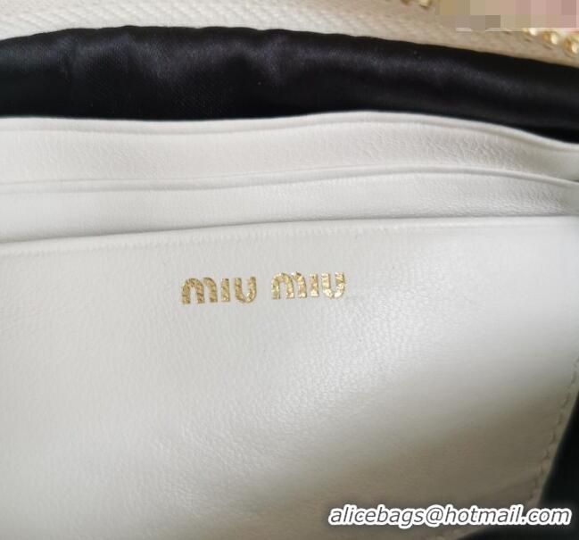 Top Grade Miu Miu Matelassé nappa leather mini-bag 5BP045 White 2024