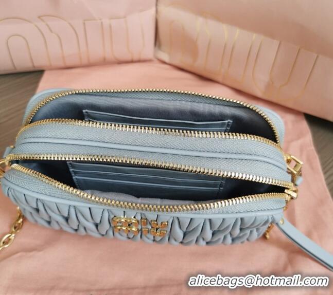 Trendy Design Miu Miu Matelasse nappa leather mini-bag 5BP045 Light Blue 2024