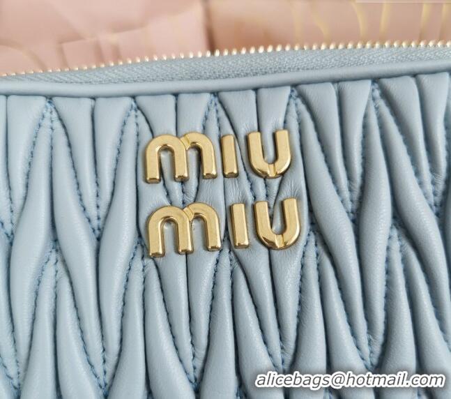 Trendy Design Miu Miu Matelasse nappa leather mini-bag 5BP045 Light Blue 2024