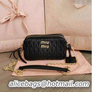 Good Taste Miu Miu Matelassé nappa leather mini-bag 5BP045 Black 2024