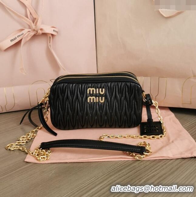 Good Taste Miu Miu Matelassé nappa leather mini-bag 5BP045 Black 2024