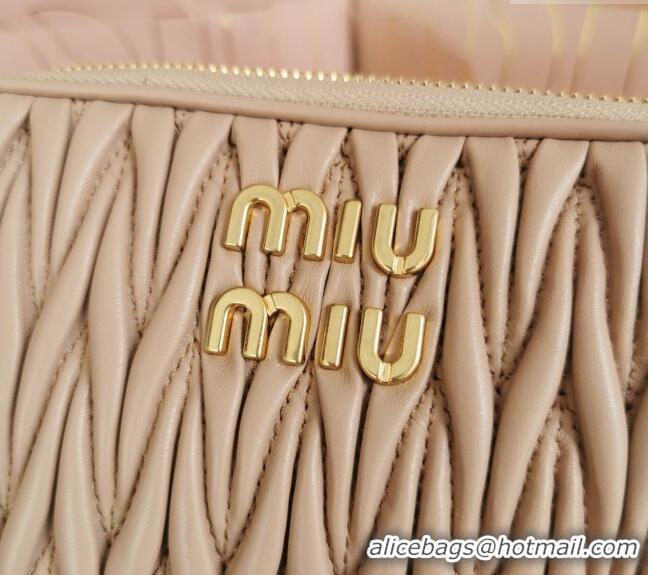 Popular Style Miu Miu Matelassé nappa leather mini-bag 5BP045 Rose Beige 2024