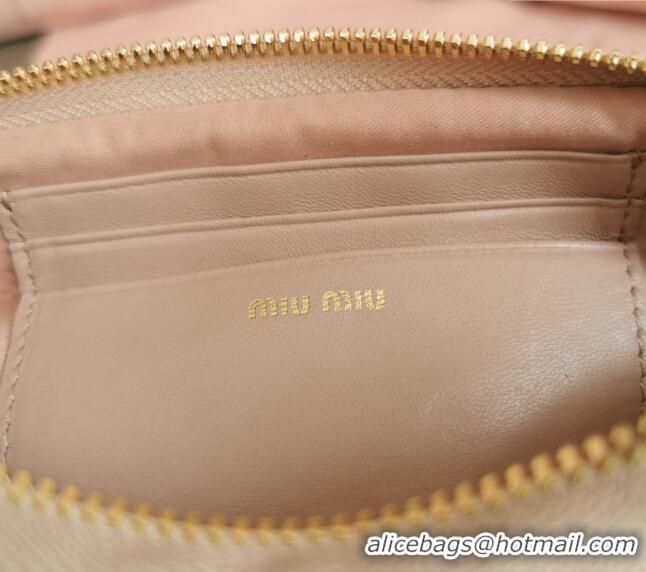 Popular Style Miu Miu Matelassé nappa leather mini-bag 5BP045 Rose Beige 2024