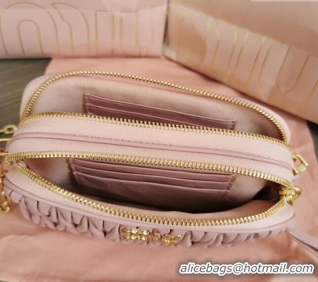 Top Quality Miu Miu Matelasse nappa leather mini-bag 5BP045 Light Pink 2024