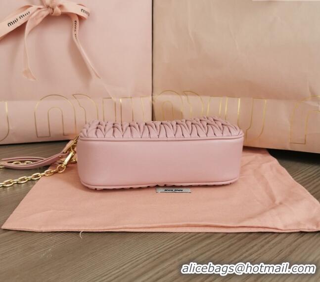 Top Quality Miu Miu Matelasse nappa leather mini-bag 5BP045 Light Pink 2024