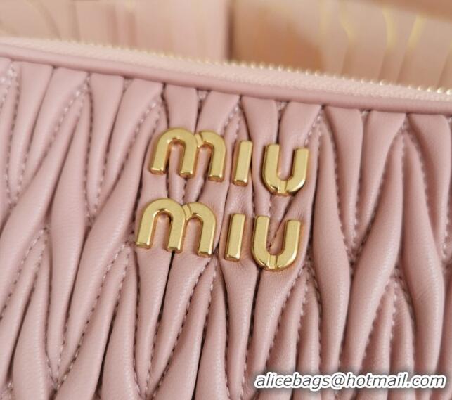 Top Quality Miu Miu Matelasse nappa leather mini-bag 5BP045 Light Pink 2024